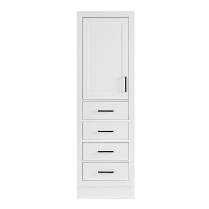 ARIEL Bathroom Storage Cabinet - Solid Hevea Wood and Fully Assembled for Long-Lasting Durability and Sophisticated Finish - color: White, style: Hepburn