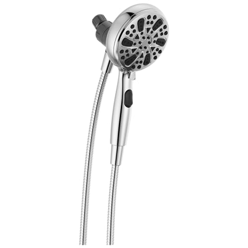 Delta Faucet 6-Spray SureDock Magnetic Shower Head with Handheld Spray, Chrome Shower Head with Hose, Showerheads & Handheld Showers, Handheld Shower Heads, MagnaTite Docking, Chrome 75609 - color: Chrome