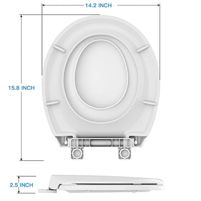 Toilet Seat Cover with Toddler Seat Round – Potty Training Toilet for Kids and Adults, Durable PP Toilet Seat with Built-in Child Potty Seat, Almond - color: Almond, size: Round