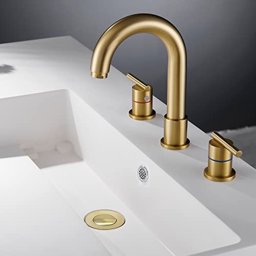 CREA Bathroom Sink Drain, Bathroom Sink Stopper with Drain Hair Catcher Pop Up Drain 1 1/2" for Bathroom Vanity Kitchen Sink with Overflow, Gold - color: Gold