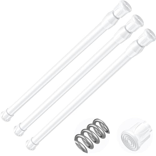 Spring Tension Curtain Rods Short Tension Rod (White,17" to 28"-3Pcs) - color: White, size: 17" to 28"-3Pcs