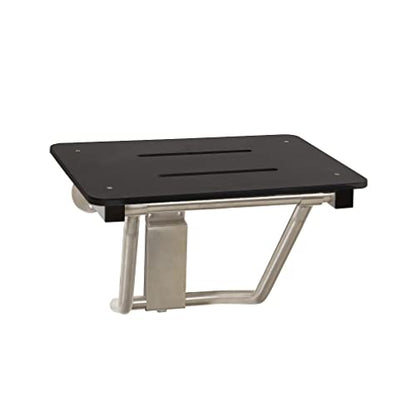 30" x 15" Black Folding Wall Mount Shower Seat Bench, ADA Compliant - color: Black, size: 30 inch