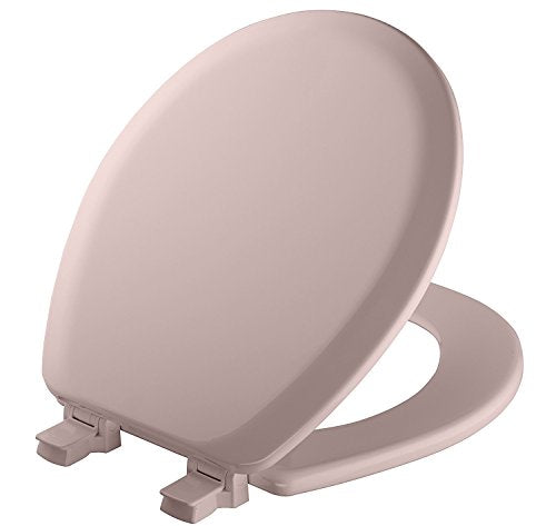 Mayfair Cameron Pink Toilet Seat, Non Slip Heavy Duty Wood, Easy Clean, Made in USA, Round - color: Pink, size: Round