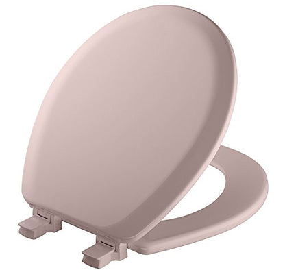 Mayfair Cameron Pink Toilet Seat, Non Slip Heavy Duty Wood, Easy Clean, Made in USA, Round - color: Pink, size: Round