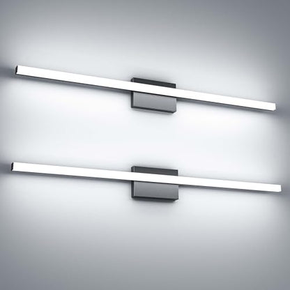 42Inch LED Bathroom Vanity Light Bar 5700K Dimmable Led Bathroom Light Over Mirror Modern Bath Wall Light Cool White ETL Certified 40W 2Pack - color: 2 Pack - Black 5700k Daylight, size: 42 Inch