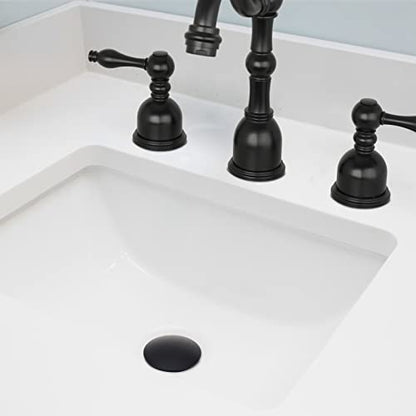 Matte Black Push Button Bathroom Sink Drain Stop & Pop Lavatory Stopper Without Overflow Bathroom Basin - color: Matte Black, style: Without Overflow