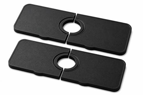 Silicone Sink Splash Guard for Faucet, 2 Pack, 37 x 14 cm, Compact Size for Small Sinks” Water Catcher Mat, Anti-Slip, Quick Dry Kitchen Sink Protector (Black)