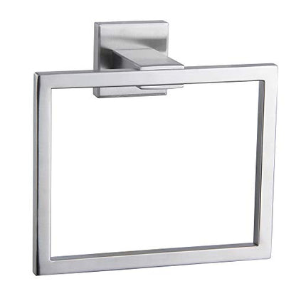 Hand Towel Holder for Bathroom SUS 304 Stainless Steel Towel Ring Heavy Duty Hand Towel Racks Wall Mount Simple Square Towel Hanger, Brushed Finish - color: Brushed