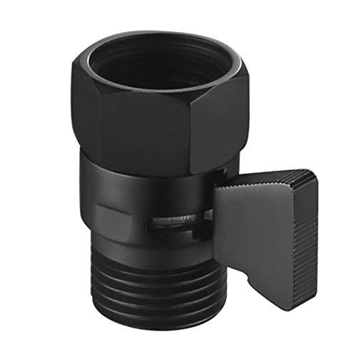 Angle Simple Shower Valve, Water Flow Control Shut Off Valve, Matte Black | Robust Brass Water Restrictor G 1/2, Pressure Reducer for Handheld Shower Head or Bidet Sprayer - color: Matte Black