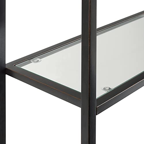 Modern Bathroom Space Saver Cabinet - Oil Rubbed Bronze, Pagoda Style Storage, Tall Linen Tower