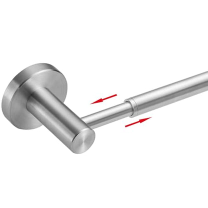 BESy Adjust Towel Bar Towel Racks for Bathroom Wall Mounted Brushed Nickel | Adjust 15" to 26" Rustproof, Stainless Steel Towel Holder, Wall Mounted for Bathroom Accessories, Heavy Duty, Space Saving - color: Brushed Nickel