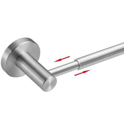 BESy Adjust Towel Bar Towel Racks for Bathroom Wall Mounted Brushed Nickel | Adjust 15" to 26" Rustproof, Stainless Steel Towel Holder, Wall Mounted for Bathroom Accessories, Heavy Duty, Space Saving - color: Brushed Nickel