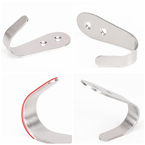 NearMoon Coat Hooks Wall Mounted, Stainless Steel Wall Hooks Heavy Duty Robe Hanger Rustproof for Hanging Coat Towel Hat Key Bag on Bathroom/Kitchen, 10 Pack (Brushed Nickel) - color: Brushed Nickel
