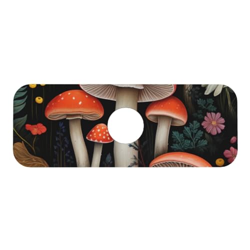 Diatomite Fast Drying Mushroom Faucet Mat for Kitchen Sink & Bathroom Counter,Super Absorbent Water Sink Protectors Prevent Moisture Buildup,Sink Splash Guard 15×5.5 Inch - color: Mushroom