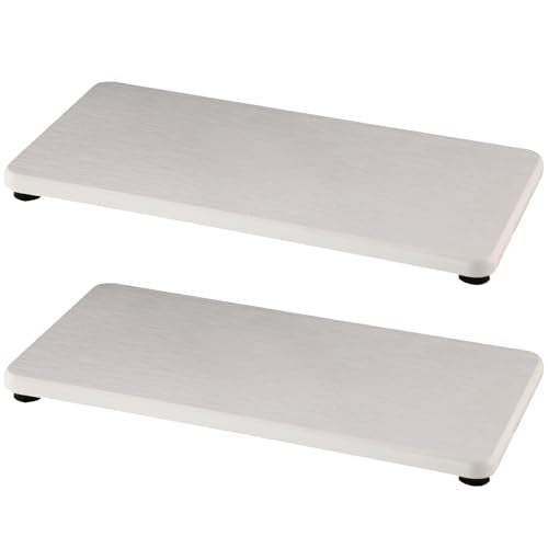 NiuYichee 2 Pcs Water Absorbing Stone Trays, Kitchen/Bathroom Sink Soap Dish, Diatomite Tray Used for Hand Soap & Cosmetic Bottles in The Modern Home, 4" W x 8.3" L, White - color: White, size: 8.3" x 4"