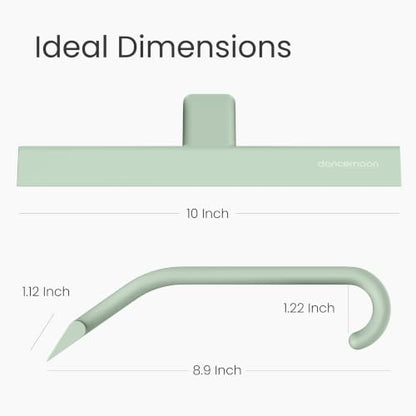 JustHang Shower Squeegee with Built-in Hook, 10'' Matte Green | Award-Winning Design, All-One-Piece Soft-Touch Silicone, for Glass Door, Bathroom, Window, Mirror, Tile Wall, Car - color: Matte Green