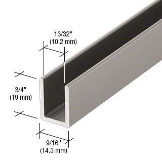 Brixwell SDCD38SN-CCP4 Satin Nickel 3/8" Fixed Panel Shower Door Deep U-Channel - 4 inch Sample - color: Satin Nickel, size: 4 Inch - Sample