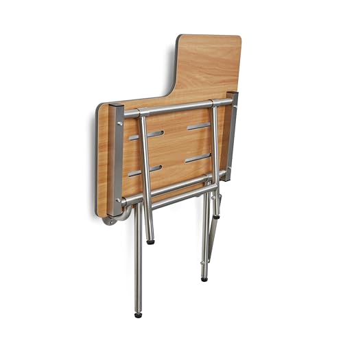 Seachrome 32" x 22.5" Teak Reversible Folding Transfer Tub/Shower Seat with Legs, ADA Compliant - color: Teak, size: 32 x 22.5 in.