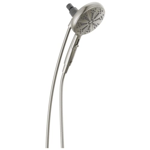 Delta Faucet 6-Spray SureDock Magnetic Shower Head with Handheld Spray, Brushed Nickel Shower Head with Hose, Showerheads & Handheld Showers, Handheld Shower Heads, Hand Shower, Stainless 75613-SN - color: Satin Nickel