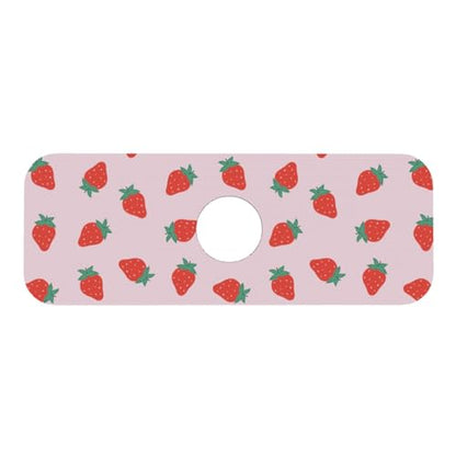 Diatomite Faucet Mat for Kitchen Fast Drying Sink & Bathroom Counter, Super Absorbent Water Sink Protectors Prevent Moisture Buildup, Sink Splash Guard Strawberry Pattern - color: Strawberry1