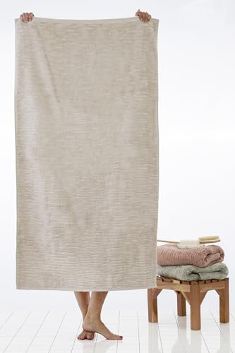SKL Home CloudSoft 100% Cotton Luxury 6-Piece Towel Set, 600 GSM, Ultra Plush & Absorbent - 2 Bath Towels, 2 Hand Towels, 2 Washcloths, Oatmeal - color: Oatmeal, style: 6-Piece Towel Set