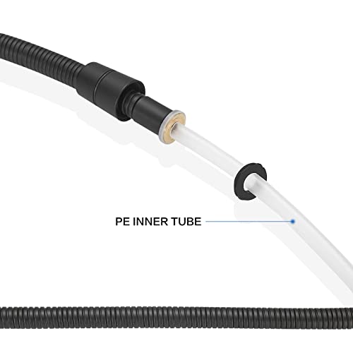 RUMOSE 59 inches Extra Long Shower Hose, Black | Shower Head Extension Hose, Attachment Flexible Handheld Shower Sprayer Hose, Stainless Steel Shower Tube - color: Black, size: 59 Inch