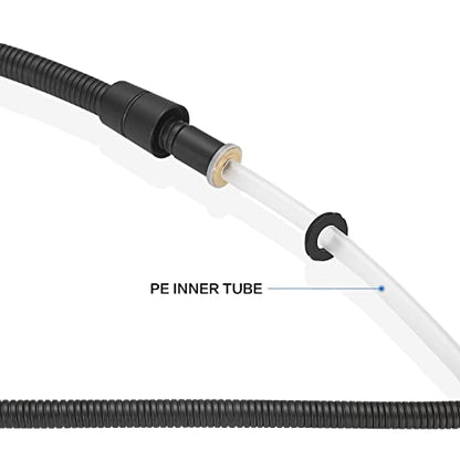RUMOSE 59 inches Extra Long Shower Hose, Black | Shower Head Extension Hose, Attachment Flexible Handheld Shower Sprayer Hose, Stainless Steel Shower Tube - color: Black, size: 59 Inch