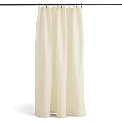 Stonebrigdge Linen Cotton Shower Curtain, 72x72 in, Alabaster | Linen Cotton Shower Curtain, 72 x 72 in, Fabric Bathroom Curtain Set, Machine Washable, Portugal - color: Alabaster