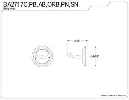 Kingston Brass BA2717C Milano Double Robe Hook, 2-5/8-Inch, Polished Chrome - color: Polished Chrome