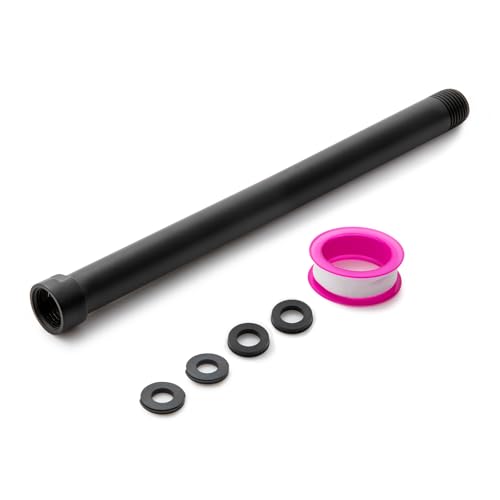 OFFO Shower Head Extension Arm, 10 in Shower Arm Extension Shower Head Extender Made of 304 Stainless Steel Shower Pipe Extension, Matte Black - color: Matte Black, style: 10 in