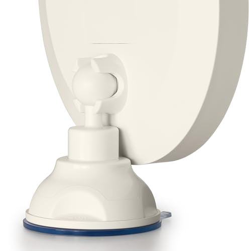 Lighted Wall Mounted Suction Cup Makeup Mirror with 10X Magnification - color: Neutral