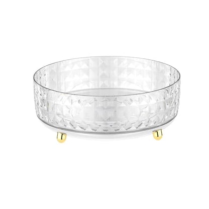 Non Skid Lazy Susan Turntable, Spice Rack Turntable, 9 Inch Spinning Organizer, 360 Degree Rotating Seasoning Organizer for Kitchen Pantry Cabinet Perfume Makeup Cosmetic Refrigerator, Clear