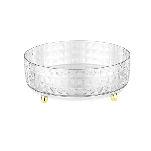 Non Skid Lazy Susan Turntable, Spice Rack Turntable, 9 Inch Spinning Organizer, 360 Degree Rotating Seasoning Organizer for Kitchen Pantry Cabinet Perfume Makeup Cosmetic Refrigerator, Clear