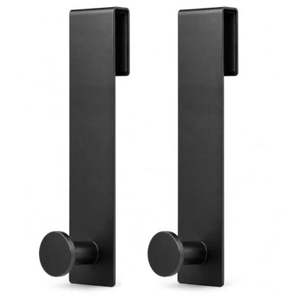 Over Glass Shower Towel Hooks, Shower Door Hooks, Black, 2 Pack | 7.5 inch Length, Stainless Steel, Heavy Duty, Easy Installation, Soft Padding, Shower Towel Hooks For Glass Shower Door