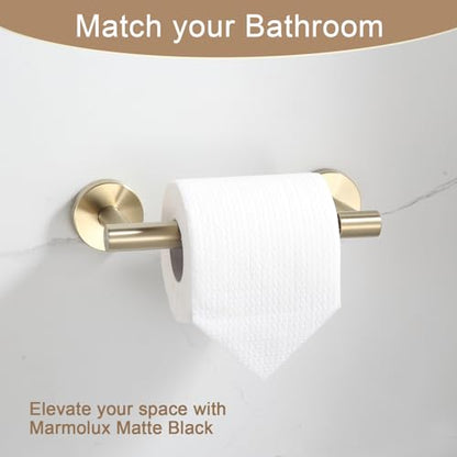 BGL Toilet Paper Holder Brushed Gold Wall Mount, Bathroom Toilet Paper Holder Brushed Nickel SUS 304 Stainless Steel, Double Post Pivoting Toilet Paper Roll Holder for Bathroom RV - color: Brushed Gold