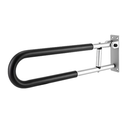 23.6Inch Foldable Handrail Grab Bars, Wall Mounted Toilet Safety Support 90 Degree Rotation for Handicap Elderly Seniors Disabled, Shower Bathroom Accessories
