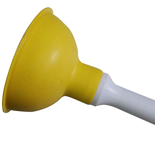 Drain Plunger, Mini Sink Unclogger, Small 4-Inch Clog Remover | Rubber Cup Hand Plumber Helper, Force Tiny Compact Tool with 9" Short Handle for Kitchen Bathroom, Toilet, Shower, Bath Tub - color: Blue + Yellow