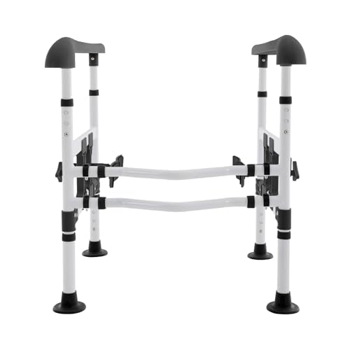 Toilet Safety Rails for Seniors, Stand Assist Aid Adjustable Height and Width Safety Frame with Handrail, Lift Assist Devices for Elderly & Handicap& Disabled, Fits Most Toilet Seats (Black) - color: Black