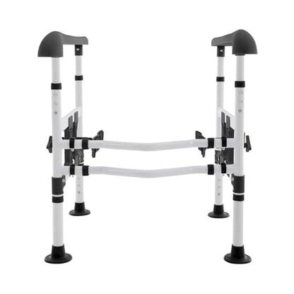 Toilet Safety Rails for Seniors, Stand Assist Aid Adjustable Height and Width Safety Frame with Handrail, Lift Assist Devices for Elderly & Handicap& Disabled, Fits Most Toilet Seats (Black) - color: Black