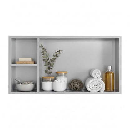 Stainless Steel Shower Niche,24" X 12" Recessed Niche Shower, No Tile Needed Wall Niche with 3 Shelves for Bathrooms, Kitchens, Living Rooms, Hotels (Silver)