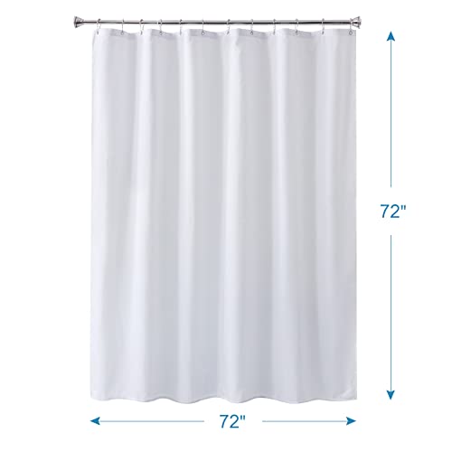 White Shower Liner Cloth Waterproof, White Shower Curtain Liner Fabric with Weighted Stones, Washable Shower Curtain and Liner 2-in-1, 120G Heavy Duty, 12 Grommet Holes, 72 x 72 Inches - color: White, size: 72"W x 72"L (Pack of 1)