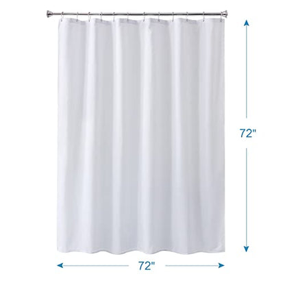 White Shower Liner Cloth Waterproof, White Shower Curtain Liner Fabric with Weighted Stones, Washable Shower Curtain and Liner 2-in-1, 120G Heavy Duty, 12 Grommet Holes, 72 x 72 Inches - color: White, size: 72"W x 72"L (Pack of 1)