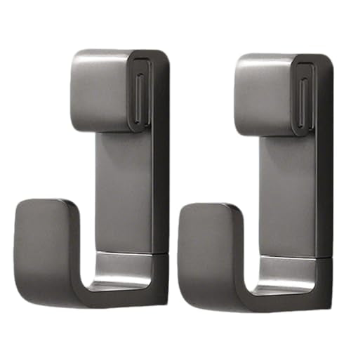 2pcs Coat Hanger Wall Mount Heavy Duty Heavy Duty Coat Hooks Zinc Alloy Robe Hooks Wall Mounted with Screws for Key, Towel, Bags, Cup, Hat (Gray) - color: Gray