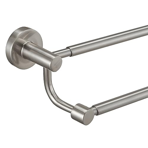 Double Towel Bar Towel Rack for Bathroom Wall Mounted Brushed Nickel | Adjustable 16-26 In,Wall Mounted Towel Holder, Stainless Steel, Rustproof, Towel Bar Rod Hanger Hardware Accessories Hotel - color: Brushed Nickel