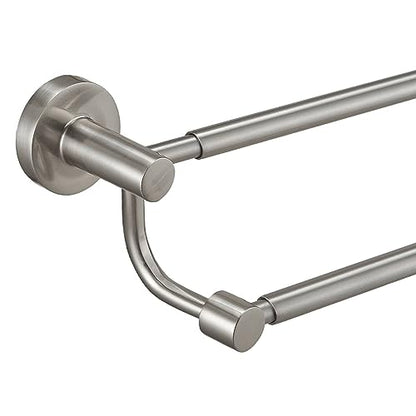 Double Towel Bar Towel Rack for Bathroom Wall Mounted Brushed Nickel | Adjustable 16-26 In,Wall Mounted Towel Holder, Stainless Steel, Rustproof, Towel Bar Rod Hanger Hardware Accessories Hotel - color: Brushed Nickel