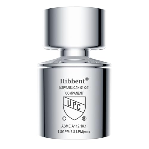 Hibbent NSF/ANSI/CAN 61 Certified Faucet Aerator, CUPC Certification 360° Swivel Kitchen Sink Aerator, Dual-function Sprayer Faucet Head, Faucet Replacement Part 55/64 Inch Female Thread - Chrome - color: Chrome