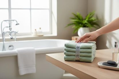 Super Soft 570 GSM Luxury Cotton Face Towel/Washcloths Set of 6, 100% Cotton Zero Twist Ring-Spun Heavyweight, Super Absorbent Wash Cloths – Designed for Exfoliation, Comfort, and Durability. - color: Turquoise