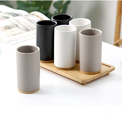400ml Ceramic Toothbrush Cup Tumbler, Bathroom Cup Toothbrush Holder for Toothbrush and Toothpaste - style: White, Cup
