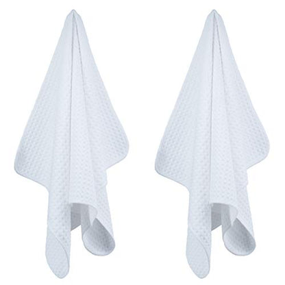 POLYTE Ultra Premium Microfiber Kitchen Dish Hand Towel Waffle Weave, 8 Pack (16x28 in, White) - color: White, size: 16x28 in