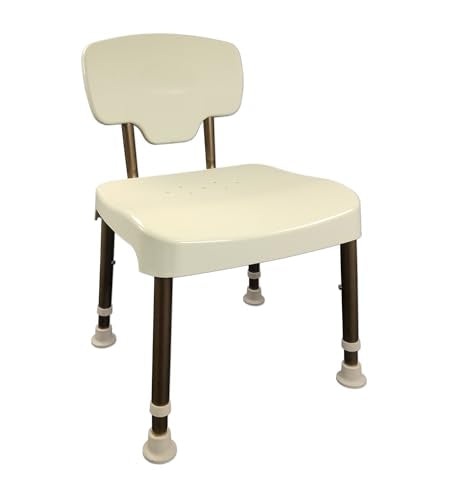 MedGear A-0235A6 Tool-Free DURA Shower and Tub Chair (Almond Seat and Back, Bronze Tubing)